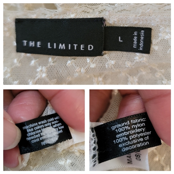 VTG Limited Ivory Lace Embroidered Tank Top Sz L Y2K Fairy Grunge Whimsigoth - Picture 10 of 11